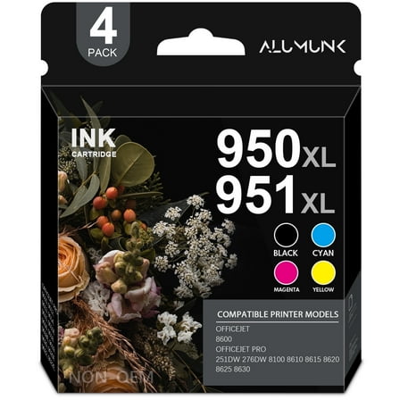 950XL 951XL Ink Cartridge Combo Pack Compatible for HP 950 951Ink  OfficeJet Pro 251dw 8620 8100 Printer