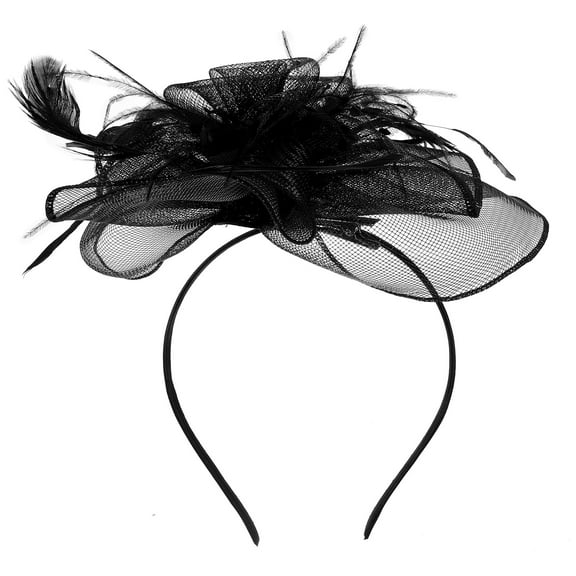DINHEAROM Wedding Headdress Fascinator Hat Headband Plume Style 1Pcs