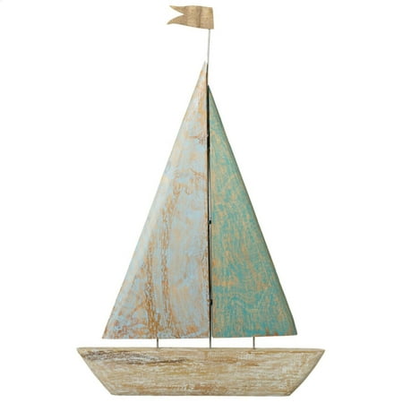 29 5 Brown And Blue Distressed Wood Carved Large Sail Boat Wall 29 5 Brown And Blue Distressed Wood Carved Large Sail Boat Wall Decor