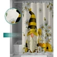 thumbnail image 2 of Yellow Honey Bee Gnome Shower Curtain Daisy Flower Farmhouse Shower Curtains for Bathroom Curtain Sets with Hooks Waterproof Fabric Bath Curtain Small Stall Size 36" x 72", 2 of 5