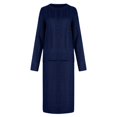 thumbnail image 5 of CHUANK Câble Tricot Pull Robe pour les Femmes Solide Slim Ajustement Pull Robe Ensemble 2 Pièce Col Rond Tops Crayon Midi Jupe Ensemble, 5 of 5