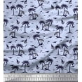 thumbnail image 1 of Soimoi Moss Georgette Fabric Coconut Tree,Bird & Sailboat Beach Fabric Prints by Yard 42 Inch Wide, 1 of 1