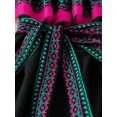 thumbnail image 3 of Hot Pink Off Shoulder Floral Embroidered Tiered Maxi Dress With Ruffle Trim, 3 of 5