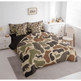 thumbnail image 3 of Manfei Deer Bear Camo 7pcs Twin Bedding Set - Brown Vintage Hunting Animal Style, 3 of 7