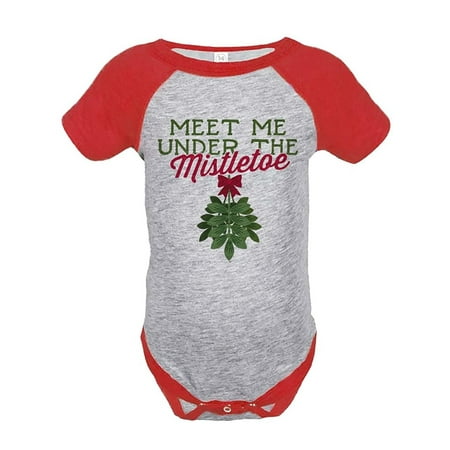 

Custom Party Shop Baby s Meet Me Under The Mistletoe Christmas Onepiece Red