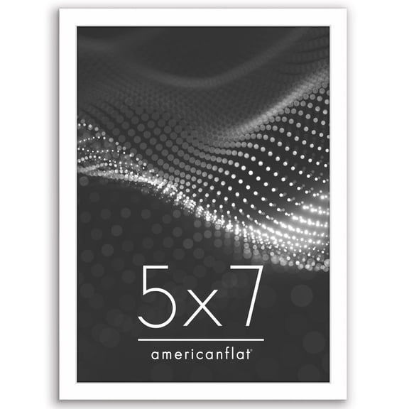 Americanflat 5x7 Picture Frame with Shatter-Resistant Glass Streamline Collection Thin Border Photo - White