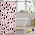thumbnail image 3 of Manfei Cute Stars Shower Curtain 72Wx72L,Girls Friendly Style Bathroom Curtain,Black Light Pink, 3 of 5