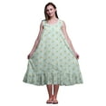 thumbnail image 1 of Bimba Menthe Pastel4 Floral Souci Mi-Mollet Vêtement de Nuit Femme Coton Imprimé Sans Manches Robe de Nuit Maxi Grande, 1 of 6