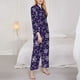 thumbnail image 3 of Fotbe Christmas Purple Snowflakes Conjunto de Pijama de Manga Larga para Mujer con Estampado, Ropa de Dormir de 2 Piezas, Conjunto de Casa Suave y Cómodo con Bolsillos-Large, 3 of 7