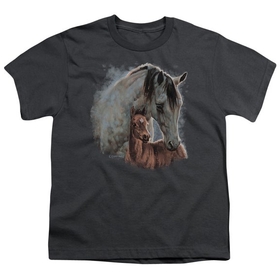 Wild Wings Painted Horses S/S Youth 18/1 T-Shirt Charcoal