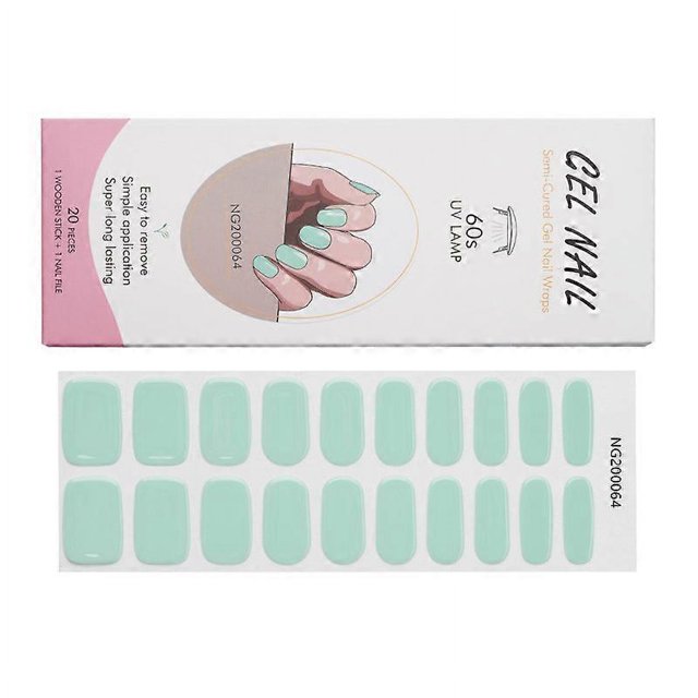 Flash Gel Nail Stickers 20 Finger Phototherapy Lamp Nail Polish Gel Nail Stickers Half Baked Nail StickersNG200064