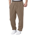 thumbnail image 2 of Nestiefly Mens Baggy Sweatpants Baggy Casual Straight Wide Leg Fleece Sweat Pants Athletic Workout Gym Jogger with Pockets Khaki 2XL, 2 of 7