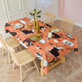 thumbnail image 3 of Halloween Spooky Black Cats Pumpkin Table Cloth Water Resistant Tablecloths Oil-Proof Stain-Resistant Soft Table Covers for Parties Holiday Dinner Wipeable Tabletop Cover Rectangle 60x120 Inch, 3 of 6