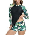 thumbnail image 2 of ibuvkizy Tankinis Swimsuits for Women Loose Modest Two Piece Bathing Suits Long Sleeve Diving Suit Siamese Sexy Summer Beach Surfing Zipper Swimwear Set Bikini Sets for Women's Plus Size, 2 of 7