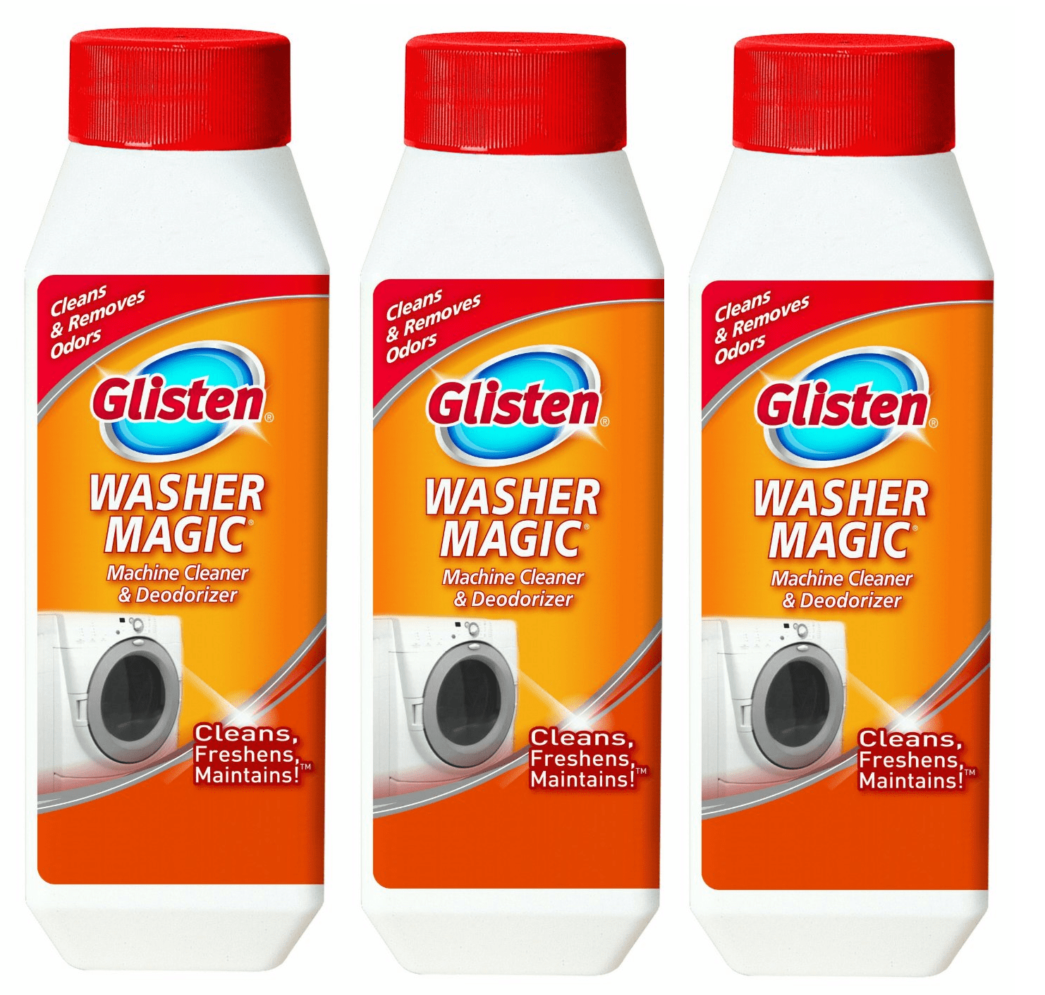 WM0612N Glisten Washer Magic Washing Machine Cleaner 12oz (3 Pack)