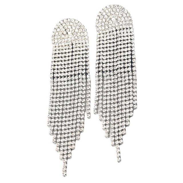 Pendientes De Borla De Araña De Cristal De Diamantes De Imitación Brillantes, Cadena Larga Llamativa, Pendientes Colgantes, Joyería, Regalo Para Mujeres O Niñas Kearding AP006879-02