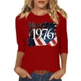 thumbnail image 3 of Lumosvexa Summer Womens Casual T-Shirt for Women Graphic Short Sleeved Shirt Tops Crew Neck T-Shirt Red Size XL, 3 of 5