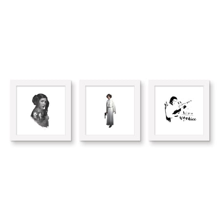 Gallery Pops Star Wars: Saga – Princess Leia Wall Art Bundle (3-Pack) White Framed Version 12 x 12