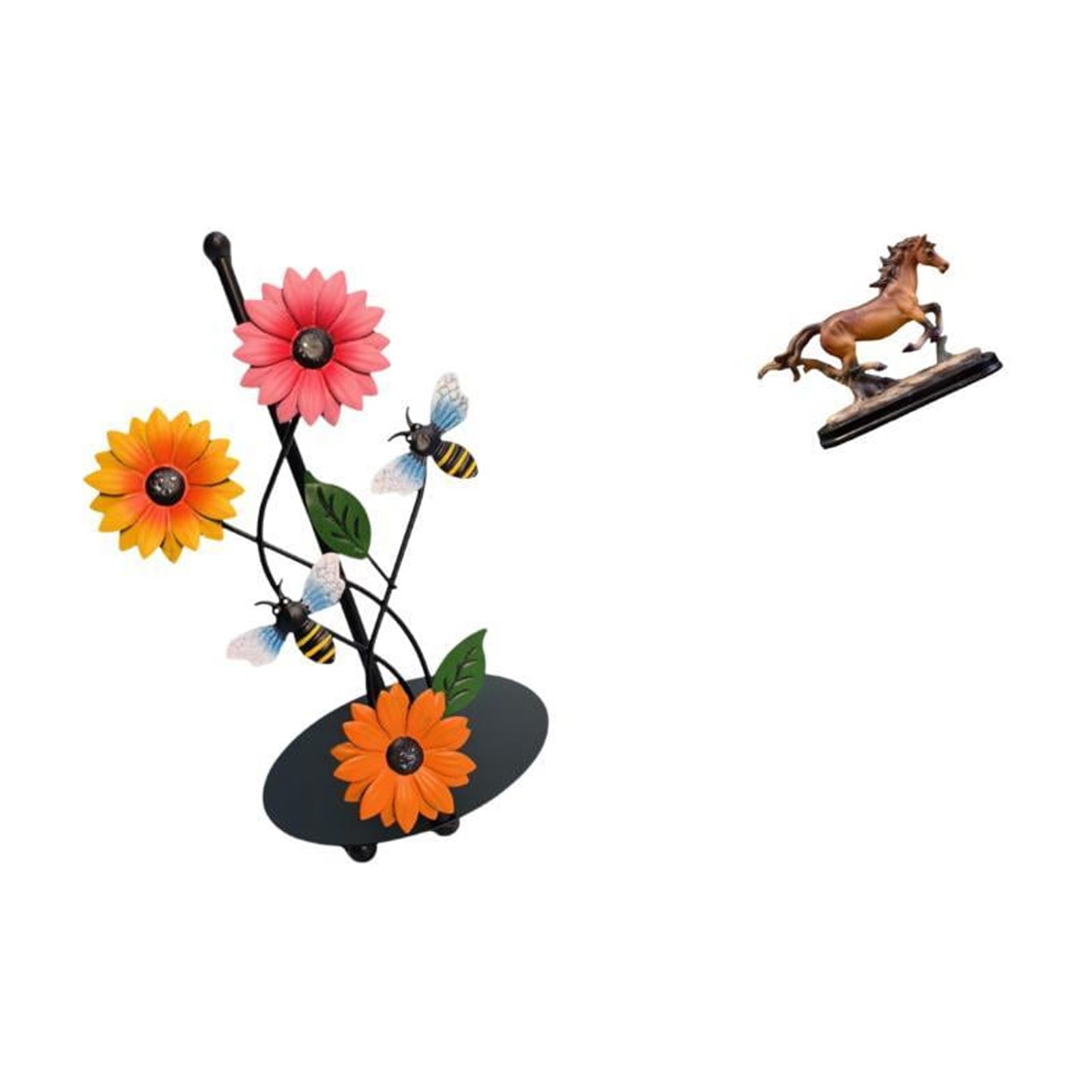 Fiocias Sculpture Paper Towel Holder Figurine Artwork Collectible Art Ornament Horse Statue Vertical Tissue Rack for Desk Decoration Bookcase Living Room Home