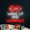 thumbnail image 4 of Handmadetneonsign Wake Up and Workout Neon Sign, Bodybuilding Room Wall Art Decor, Gym Wall Decor, 4 of 4