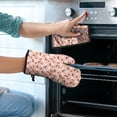 thumbnail image 2 of Halloween Ghosts Bats and Pumpkins Kitchen Oven Mitt and Pot Holder Sets 4 Pcs for Baking, Cooking and Grilling, Heat Resistant Up To 392 °F, 2 of 7