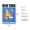 thumbnail image 2 of New York - Allegheny Airlines - Vintage Airline Travel Poster c.1955 - Master Art Print (Unframed) 13in x 19in, 2 of 4