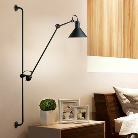 

DENEST 360° Swing Long Arm Wall Sconce Lamp Bedroom Bedside Lighting Fixture Adjustable