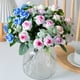 thumbnail image 3 of Nvzi 1 ramo de flores artificiales de tacto real para decoración de hogar, oficina, boda (rosa, 30 cm de largo), 3 of 5