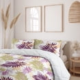 thumbnail image 2 of Ambesonne Tropical Down Alternative Quilt Comforter, Modern Palm Tree Leaves, Full, Khaki Plum and Peach, 2 of 5