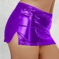 thumbnail image 2 of QHFBli Metallic Bodycon Mini Skirt - High Shine Silver Party Wear, Liquid Sexy Tight Pencil Skirt for Women, 2 of 4