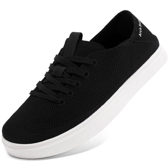 STQ Orthopedic Shoes for Women Plantar Fasciitis Fold-Down Heel Womens Slip on Fashion Sneakers Comfortable Business Casual Office Teacher Work Shoe Black Size 8