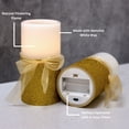 thumbnail image 6 of LumaBase Battery Operated Wax LED Candles, Gold Bow - Set of 2, 6 of 6