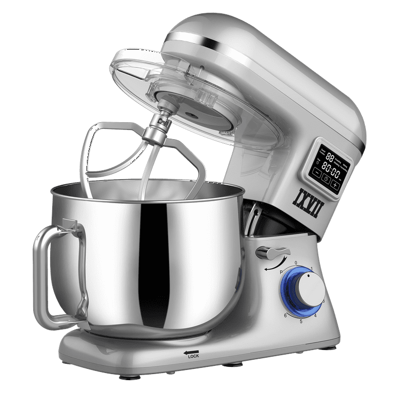 Howork Electric Stand Mixer,10+p Speeds With 6.5QT Stainless Steel  Bowl,Dough Hook, Wire Whip & Beater,for Most Home Cooks,Silver