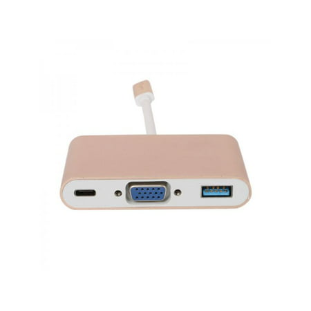 USB 3.1 Type C to VGA Monitor + USB 3.0 + Type-c Charger Adapter for