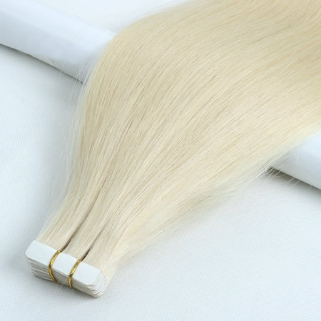 BHF Hair Tape Hair Extension Remy Invisible Brazilian Human Hair in Stock Double Sided 20Pcs 40G Per Package 613# Bleach Blonde 16