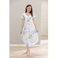 thumbnail image 4 of Richie House Nightgowns Women Plus Size V Neck Loungewear Short Sleeve Sleepwear S-XXL RHW2895, 4 of 7