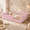 Pink, variant on Howcool Montessori Upholstered Floor Bed with Soft Wave Guardrails,Twin Size Rabbit Plush Toddler Bed with Storage Pockets,White