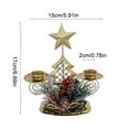 thumbnail image 3 of PRETXORVE Christmas Decor, Christmas Tree Decorations, Christmas Golden Wrought Iron Double Candlestick Window Sill Table Decoration Christmas Festival Decoration, 3 of 6