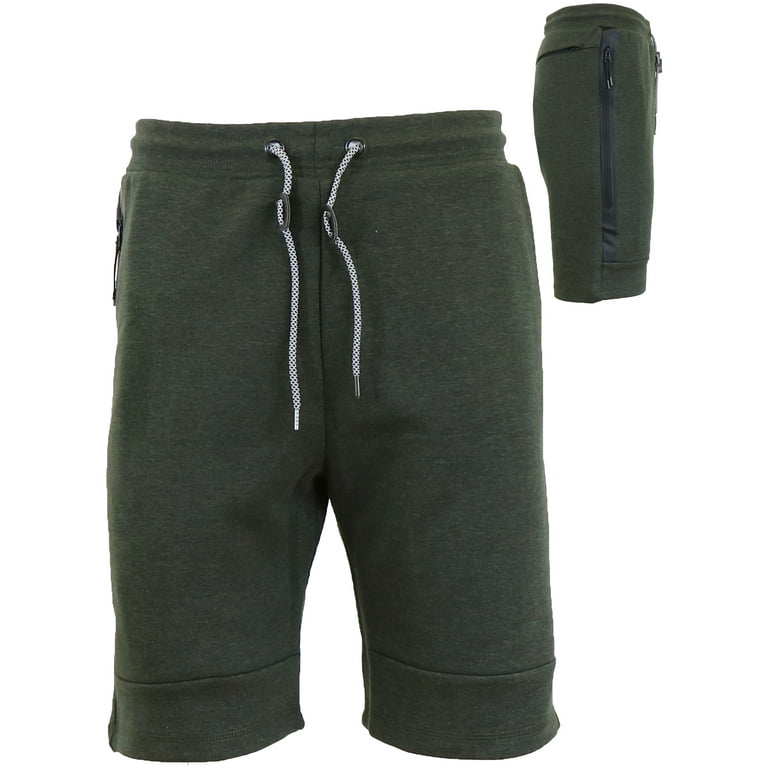Men s Slim Fit Tech Fleece Shorts with Zipper Side Pocket S 2XL Walmart