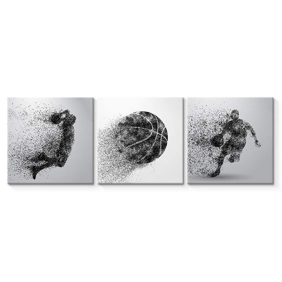 wall26 3 Panel Canvas Wall Art Play Basketball Pictures Home Wall Decorations for Bedroom Living Room Paintings Canvas Prints Framed - 16"x16"x3 Panels