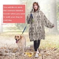 thumbnail image 4 of Wearable Oversized Blanket,Boho Brown Damask Ethnic Pattern Wearable Blanket Hoodie for Adults,Cozy Hooded Blankets with Super Pockets,Super Warm Fuzzy Pullover for Women & Men, 4 of 6
