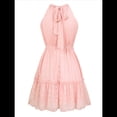 thumbnail image 2 of Vestido Sin Mangas con Espalda Descubierta y Volantes Rosa S, 2 of 10
