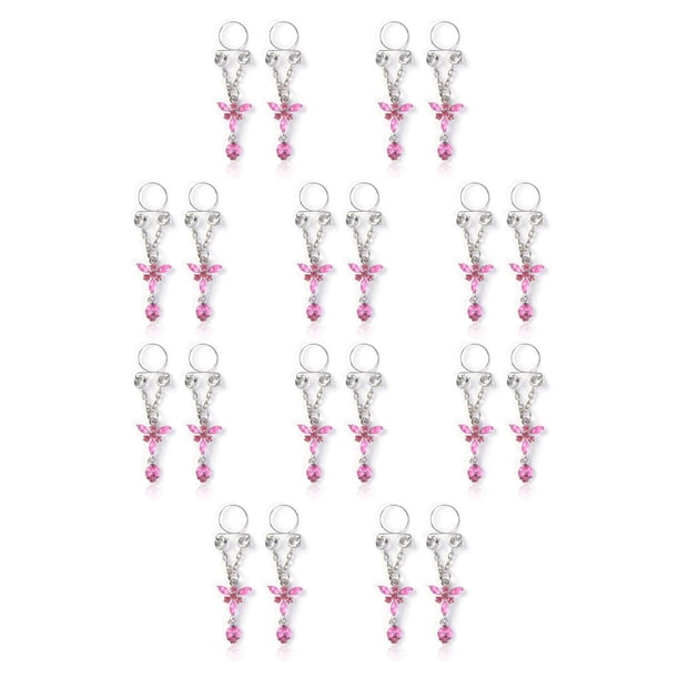 Minnieouse Piercings falsos Adorno de cuerpo encantador Adornos de senos de mujer Anillos de pezones de mariposas ajustables para mujer Rosa Type1 NO1