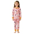 thumbnail image 3 of CONZONE Halloween Little Girls Pajamas Graphic Pjs Set Hallowmas Jammies Long Sleeve Tops Pants 2 Piece Sleepwear Loungewear for Kids, 3 of 5