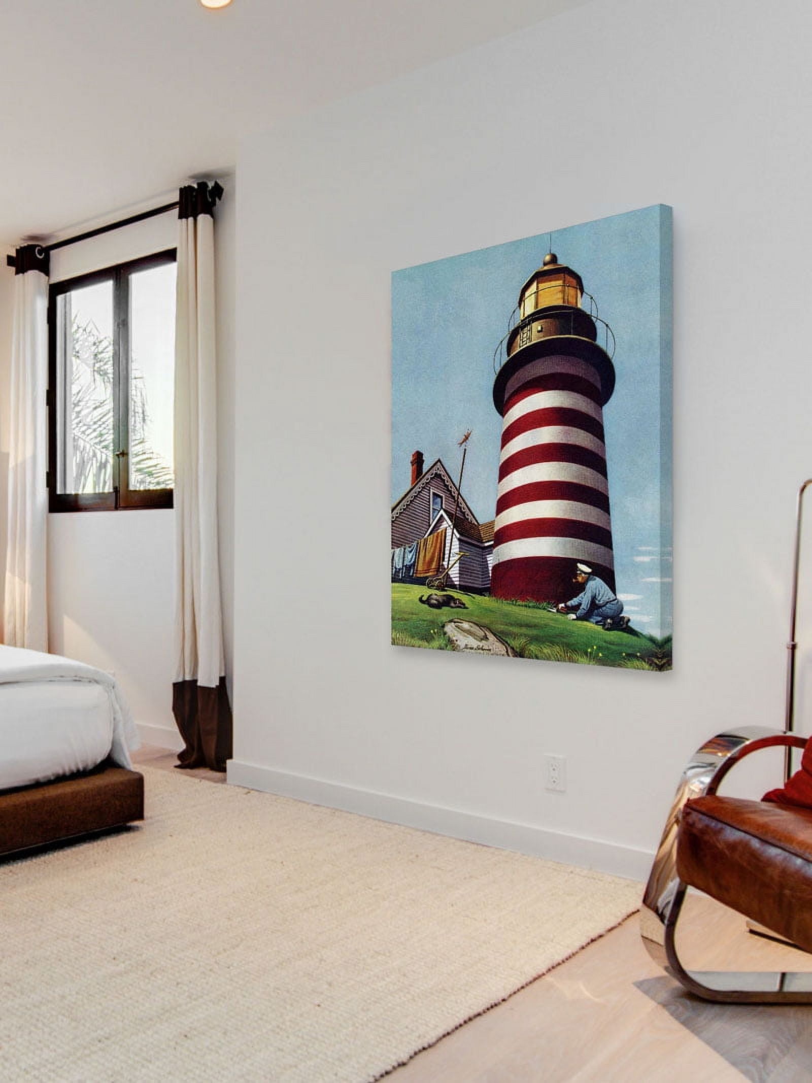 Marmont Hill "Lighthouse Keeper" by Stevan Dohanos Painting Print on Canvas