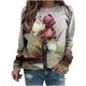 thumbnail image 1 of Camisas informales de manga larga para mujer, sudadera de cuello redondo con estampado Floral de plantas, jersey de cuello redondo, túnica holgada con estampado de puesta de sol Pompotops  gfhjh19870, 1 of 5