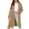 thumbnail image 2 of Patlollav Womens Fall And Winter Straight Cardigan Button Pocket Coat, 2 of 7