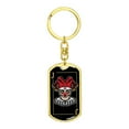 thumbnail image 4 of Skull Joker Keychain Dog Tag Stainless Steel or 18k Gold Keyring, 4 of 16
