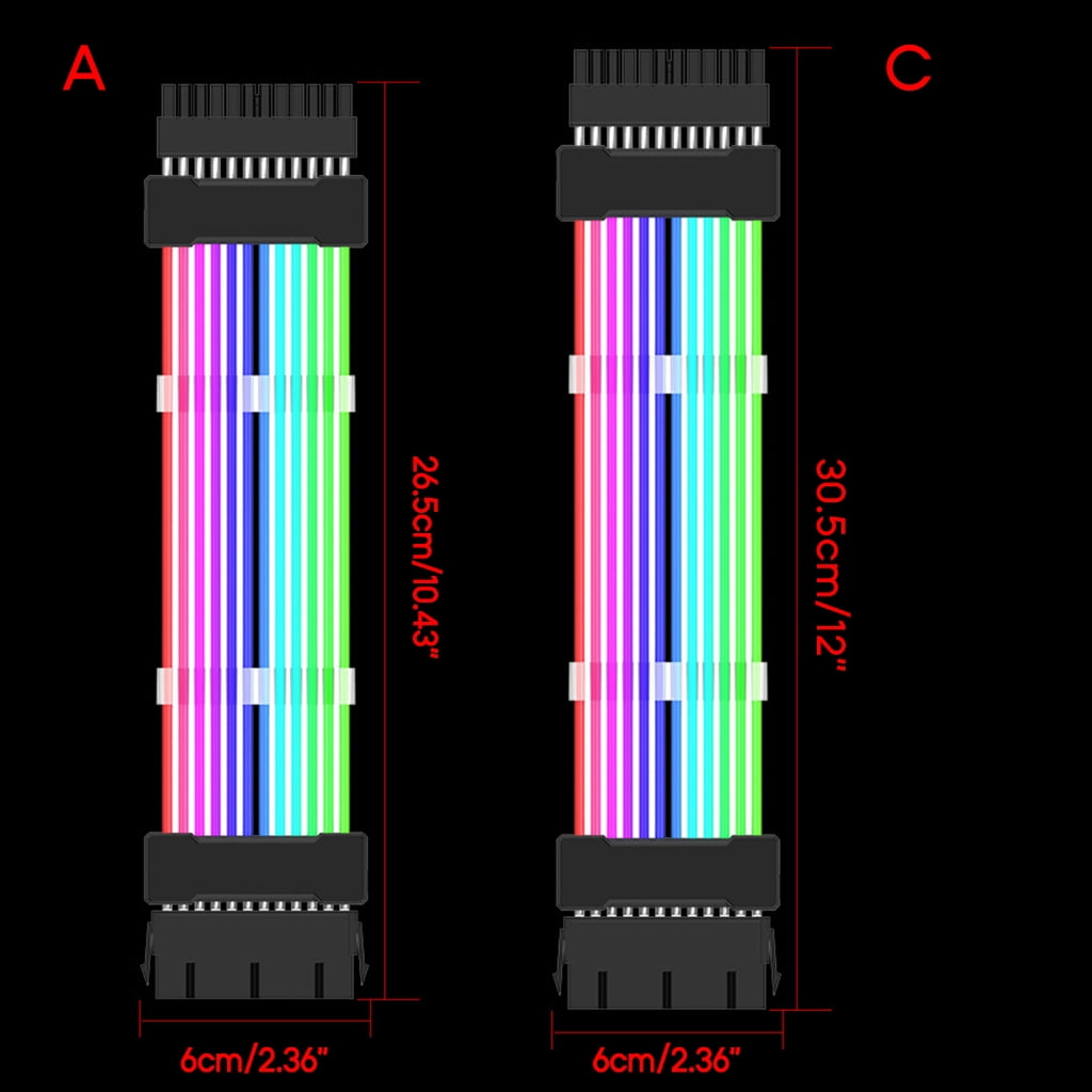 Power Extension Cable 24 Pin Motherboard 5V ARGB Power Cable For PC Case Chassis Support Sync Flexible Light