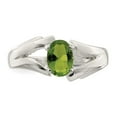 thumbnail image 5 of Sterling Silver Lime Green Oval CZ Ring, 5 of 5